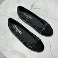 Балетки Chanel женский твид черный 147033-2