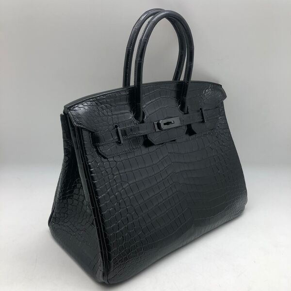 Сумка Hermès Birkin 35 ручная работа женский кожа черный 75375-4