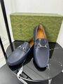 Мужские мокасины Gucci мужской кожа синий 195746-3