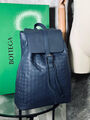 Мужской рюкзак Bottega Veneta мужской кожа синий 131375-4