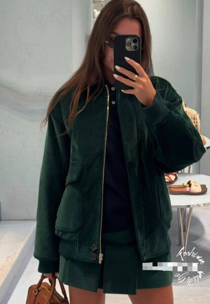 Бомбер Miu Miu женский болотный 199428