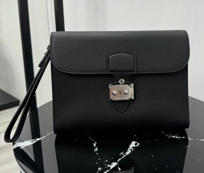 Мужской клатч Hermès мужской кожа черный 193869