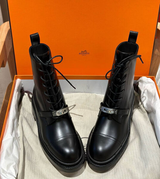 Ботинки Hermès женский кожа черный 13980-9