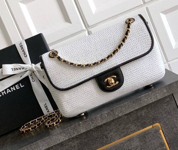 Сумка Chanel женский текстиль белый 199642