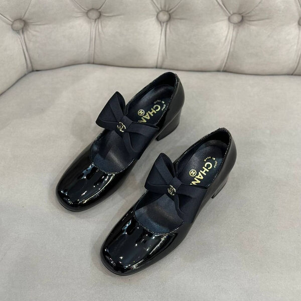 Туфли Chanel женский кожа черный 137105-2
