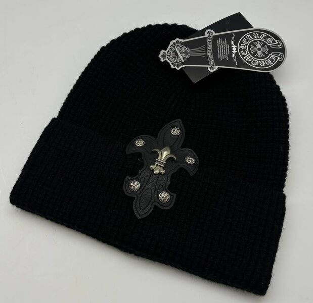 Мужская шапка Chrome Hearts мужской вязаная ткань черный,белый 170659