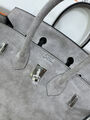 Сумка Hermès Birkin 25 женский замша графитовый 155729-5