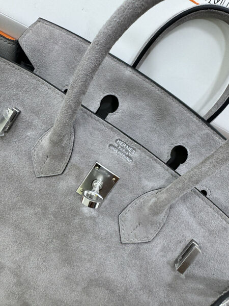 Сумка Hermès Birkin 25 женский замша графитовый 155729-5