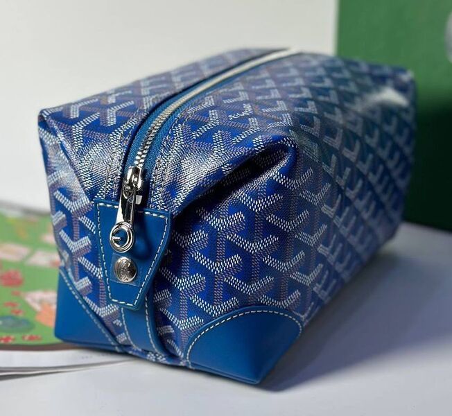 Косметичка Goyard женский кожа синий 156917