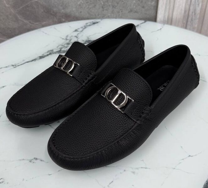 Мужские мокасины Christian Dior мужской кожа черный 185703