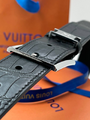 Мужской ремень Louis Vuitton мужской кожа черный 52988-5