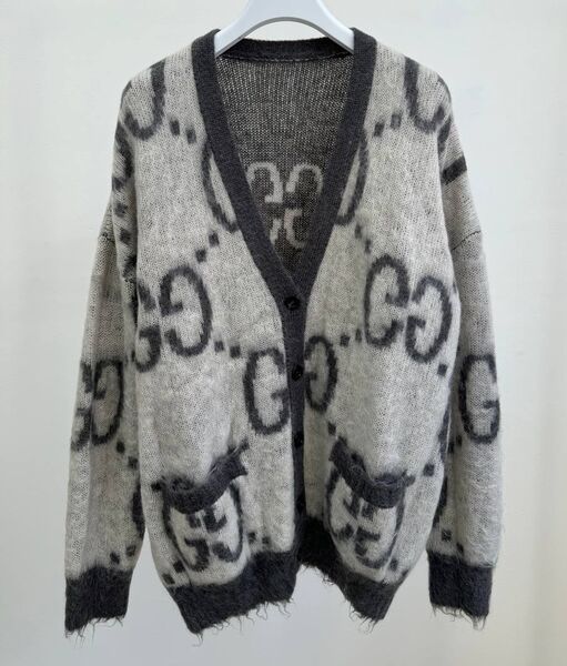 Кардиган Gucci женский вязаная ткань графитовый 162496