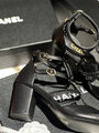 Туфли Chanel женский кожа черный 149141-3