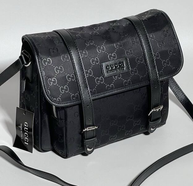 Мужская сумка мессенджер Gucci мужской кожа черный 147908