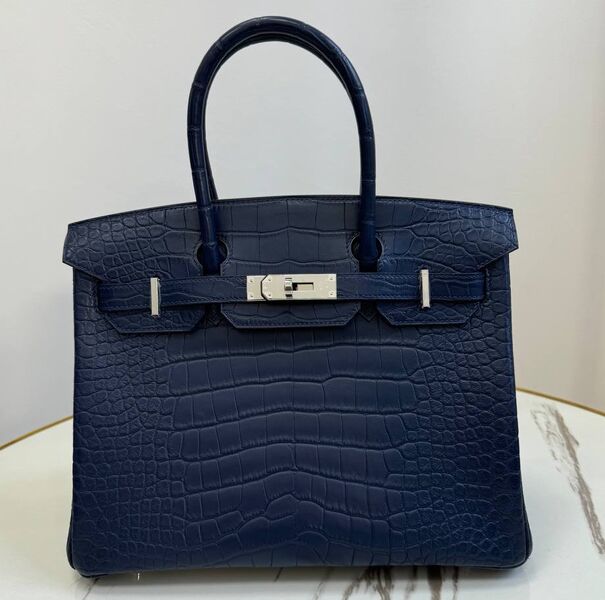 Сумка Hermès Birkin 30 женский кожа синий 162986