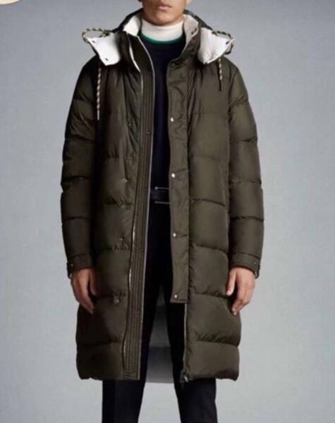 Мужской пуховик двусторонний Moncler мужской болотный 166525