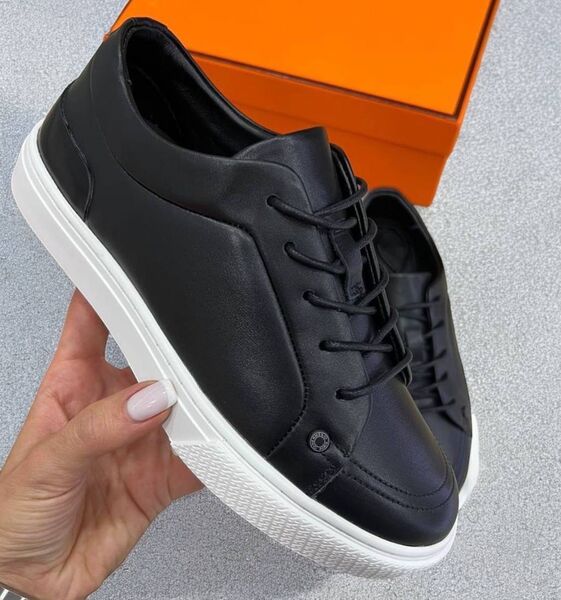 Кеды Hermès женский кожа черный 172432