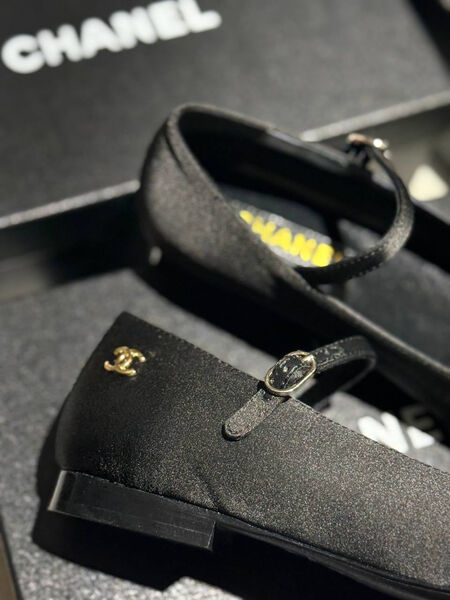Балетки Chanel женский замша черный 181868