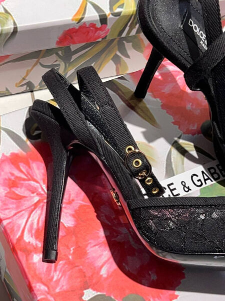 Туфли Dolce&Gabbana женский сетка черный 138818-2