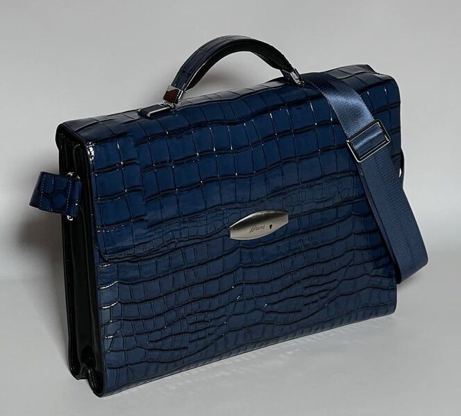 Мужской портфель Brioni мужской кожа синий 147902