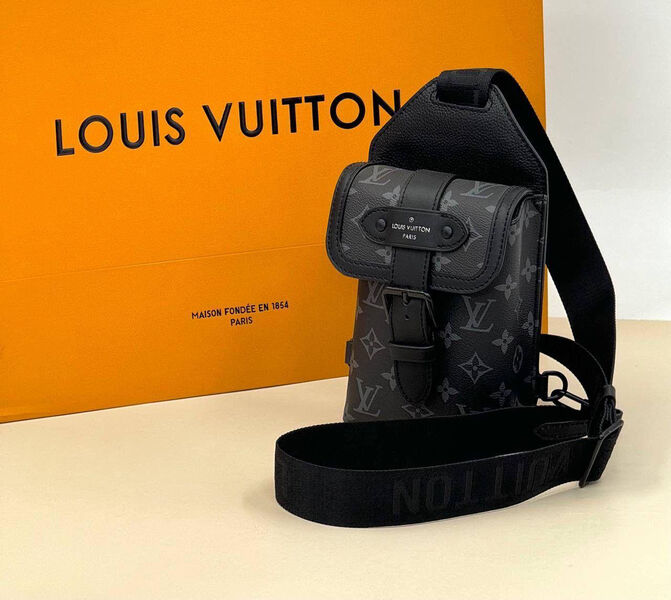 Мужская сумка слинг Louis Vuitton мужской кожа черный 149935-5