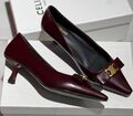 Туфли Celine женский кожа бордовый 146949