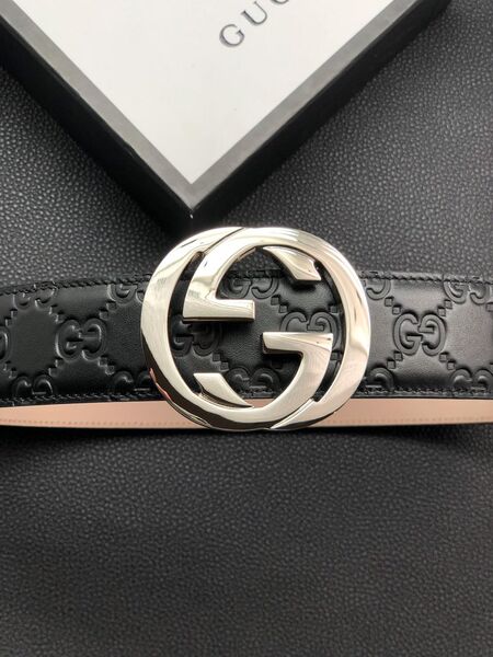 Мужской ремень Gucci мужской кожа черный 52329-4