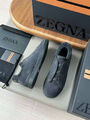 Мужские кеды Zegna мужской замша графитовый 170271-3