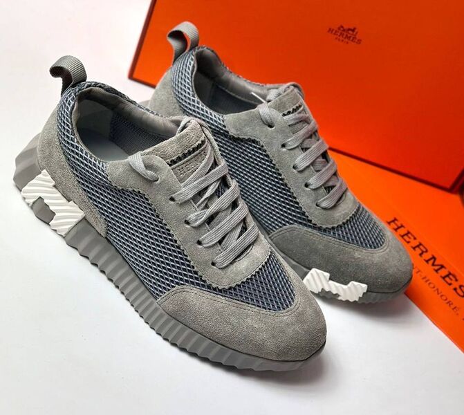 Кроссовки Hermès женский замша графитовый 148967
