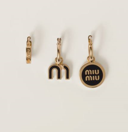 Серьги Miu Miu черный,серебристый 175871