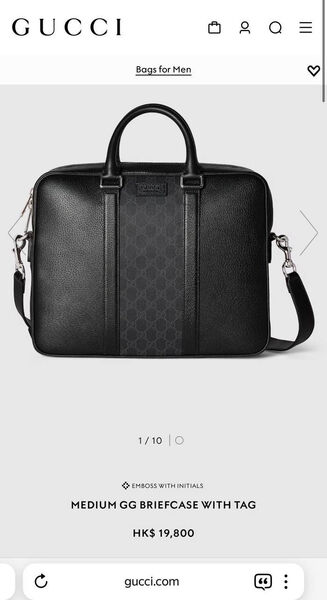 Мужской портфель Gucci мужской кожа черный 173929-6