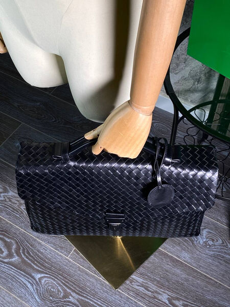 Мужской портфель Bottega Veneta мужской кожа черный 62002-11