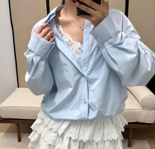 Рубашка Miu Miu женский бирюзовый 180949