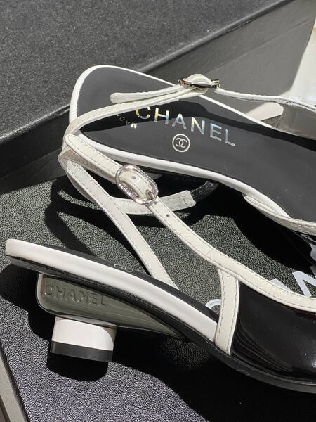 Туфли Chanel женский кожа черный 139268-2