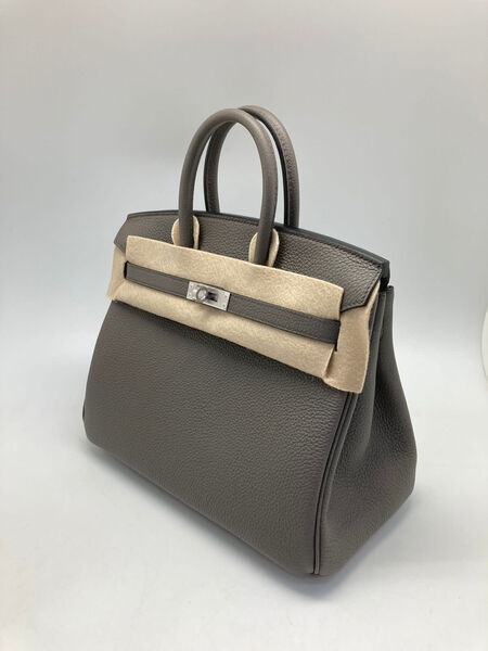 Сумка Hermès Birkin 25 ручная работа женский кожа графитовый 100618-2