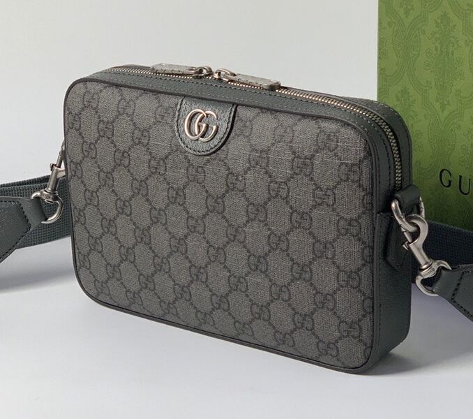 Мужская сумка мессенджер Gucci мужской текстиль черный 108012