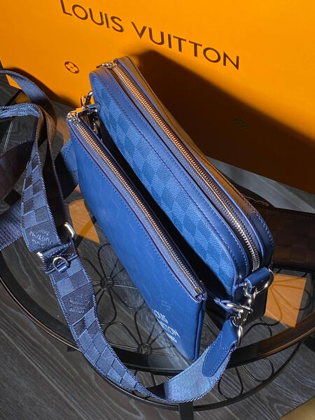 Мужская сумка мессенджер Louis Vuitton мужской кожа синий 132931-7