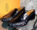 Мужские лоферы Tods мужской кожа черный 159393-1
