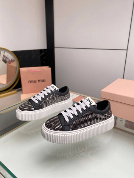 Кеды Miu Miu женский кожа черный 136072-2