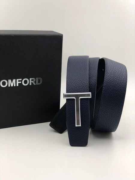 Мужской ремень Tom Ford мужской кожа синий 53197-2