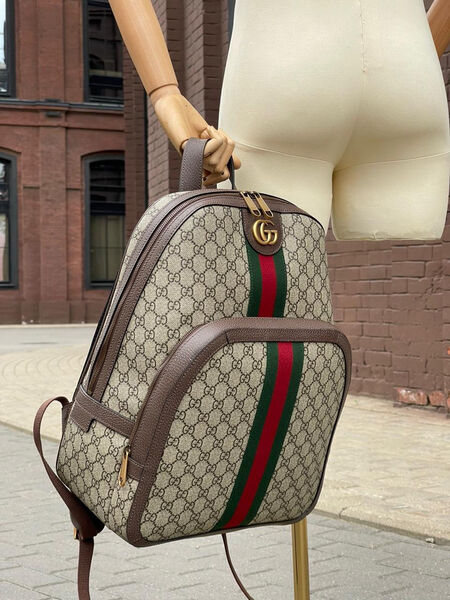 Мужской рюкзак Gucci мужской канва графитовый 122017-5