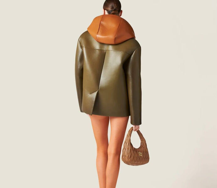 Куртка Miu Miu женский кожа болотный 137825-2