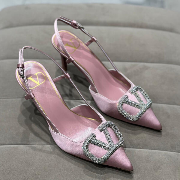 Туфли Valentino женский сатин розовый 121309-2