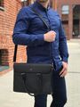 Мужской портфель Hermès мужской кожа черный 52075-2
