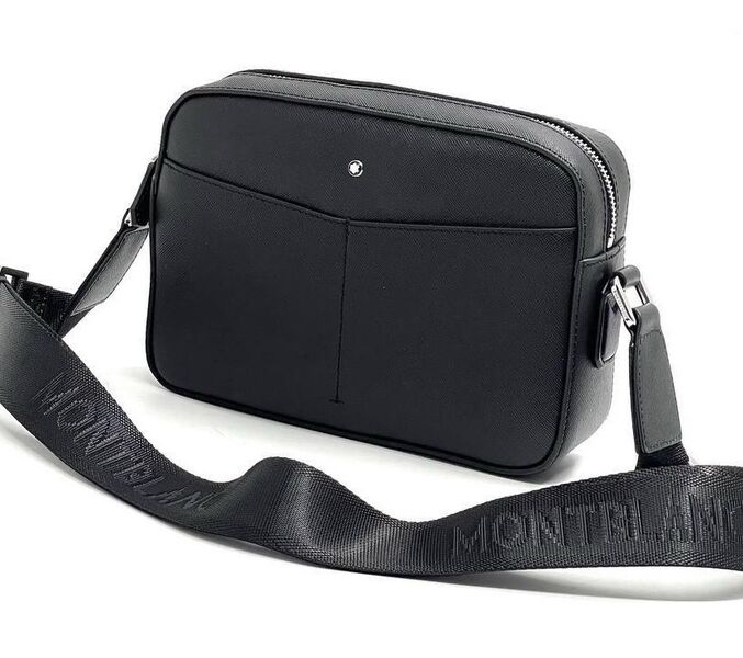 Мужская сумка мессенджер Montblanc мужской кожа черный 150026