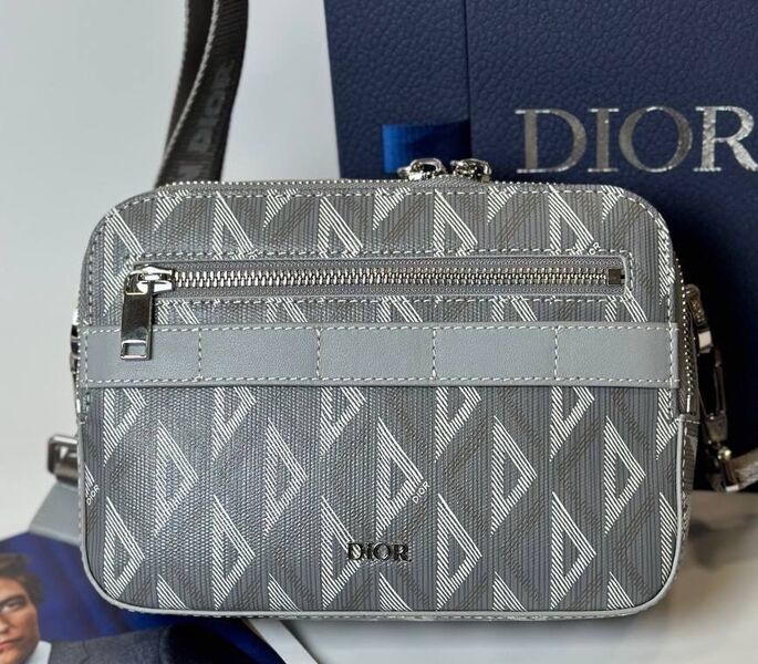 Мужская сумка мессенджер Christian Dior мужской кожа графитовый 133562