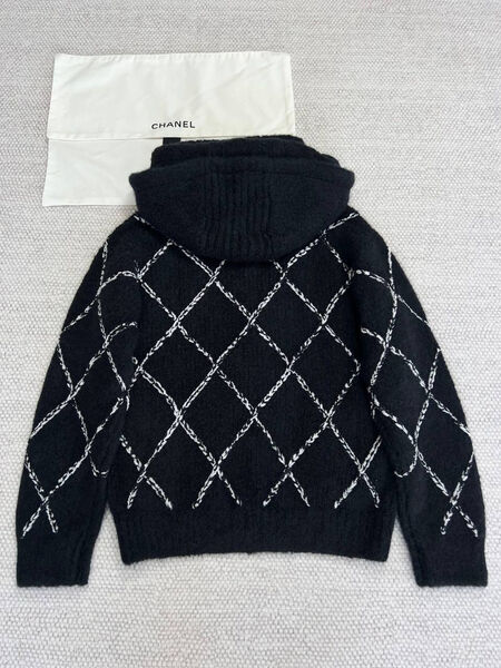 Худи Chanel женский вязаная ткань черный 132688-3