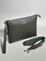 Мужская сумка мессенджер Gucci мужской кожа графитовый 147904-4