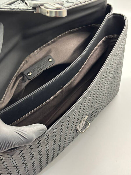 Мужской портфель Bottega Veneta мужской кожа черный 197812-5