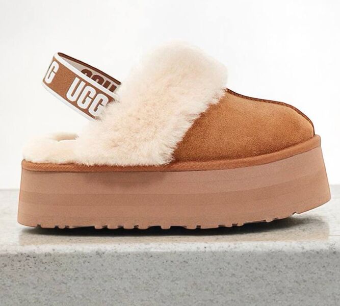 Угги Ugg Funkette Suede Platform женский замша бежевый 163182